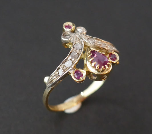 Bague Duchesse Rubis Et Diamants