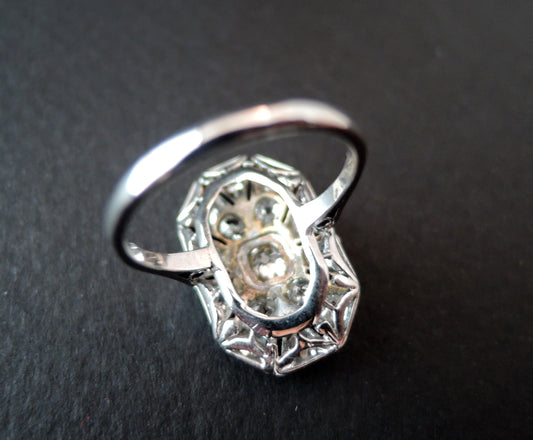 Bague Art Déco Pavée De Diamants