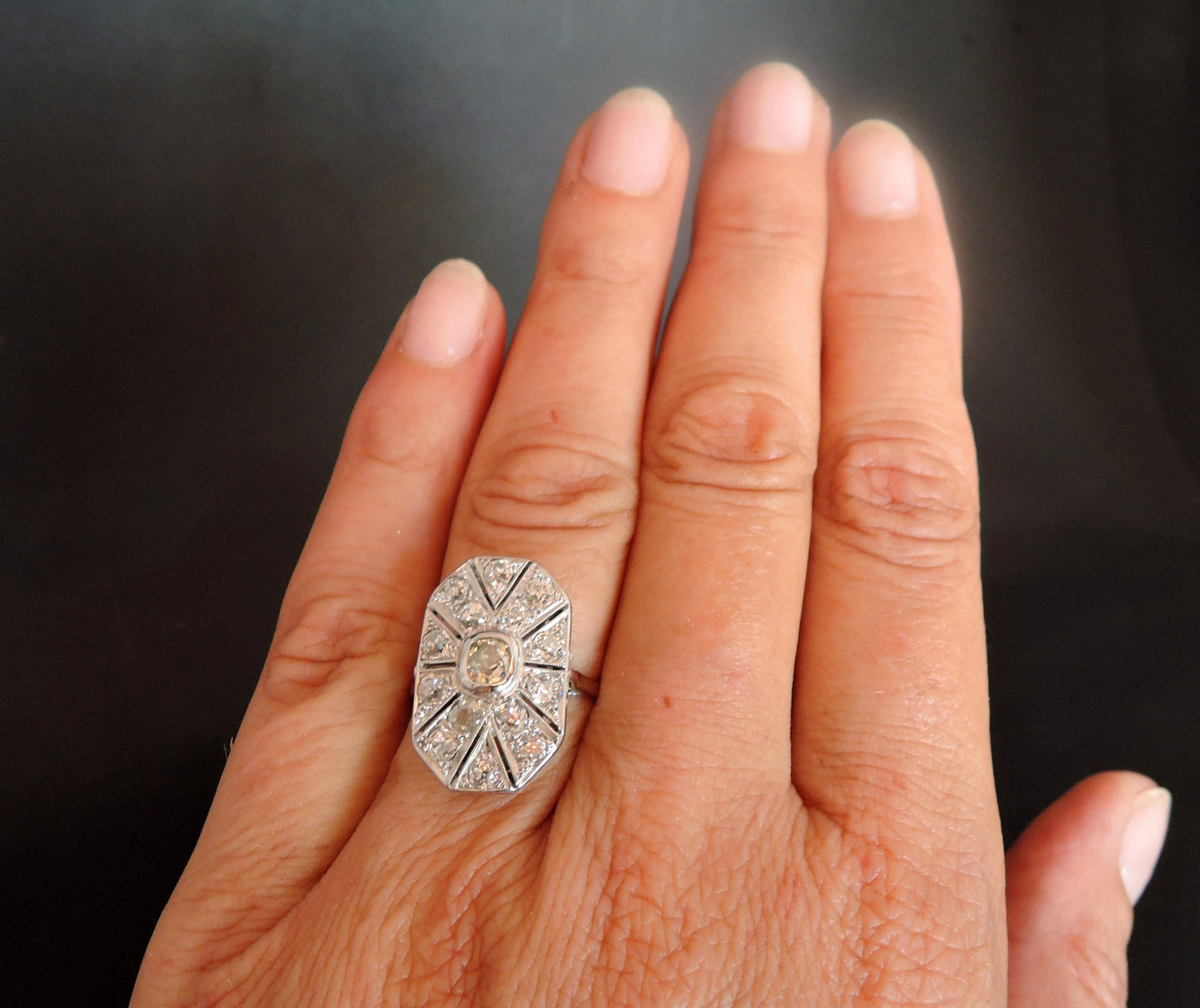Bague Art Déco Pavée De Diamants