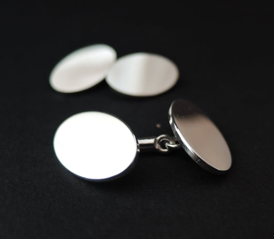 Paire De Boutons De Manchettes En Argent