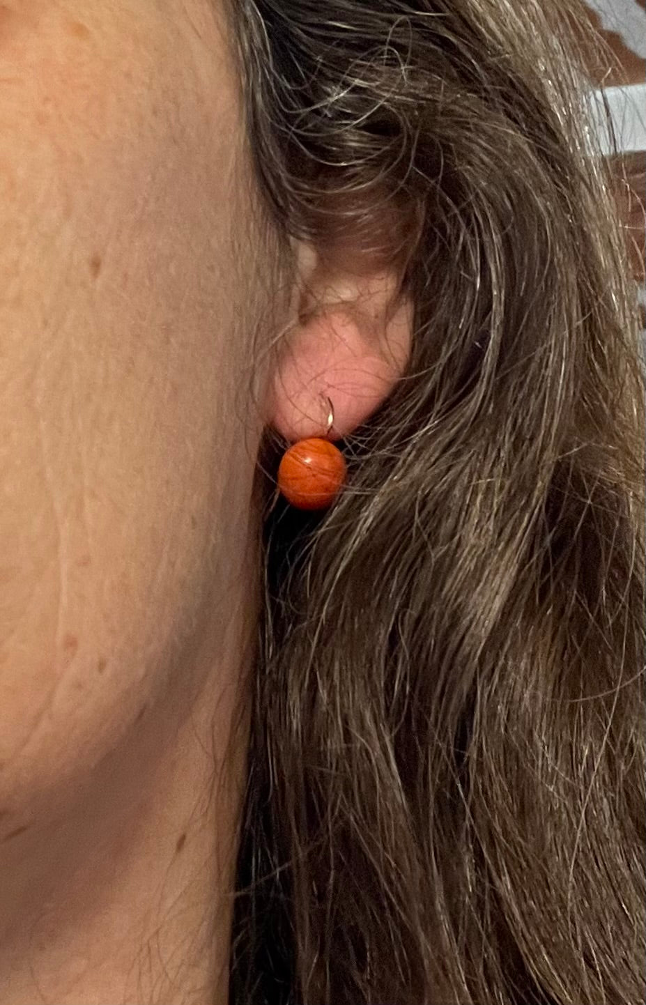 Boucles d'Oreilles Corail, Or 18 Carats