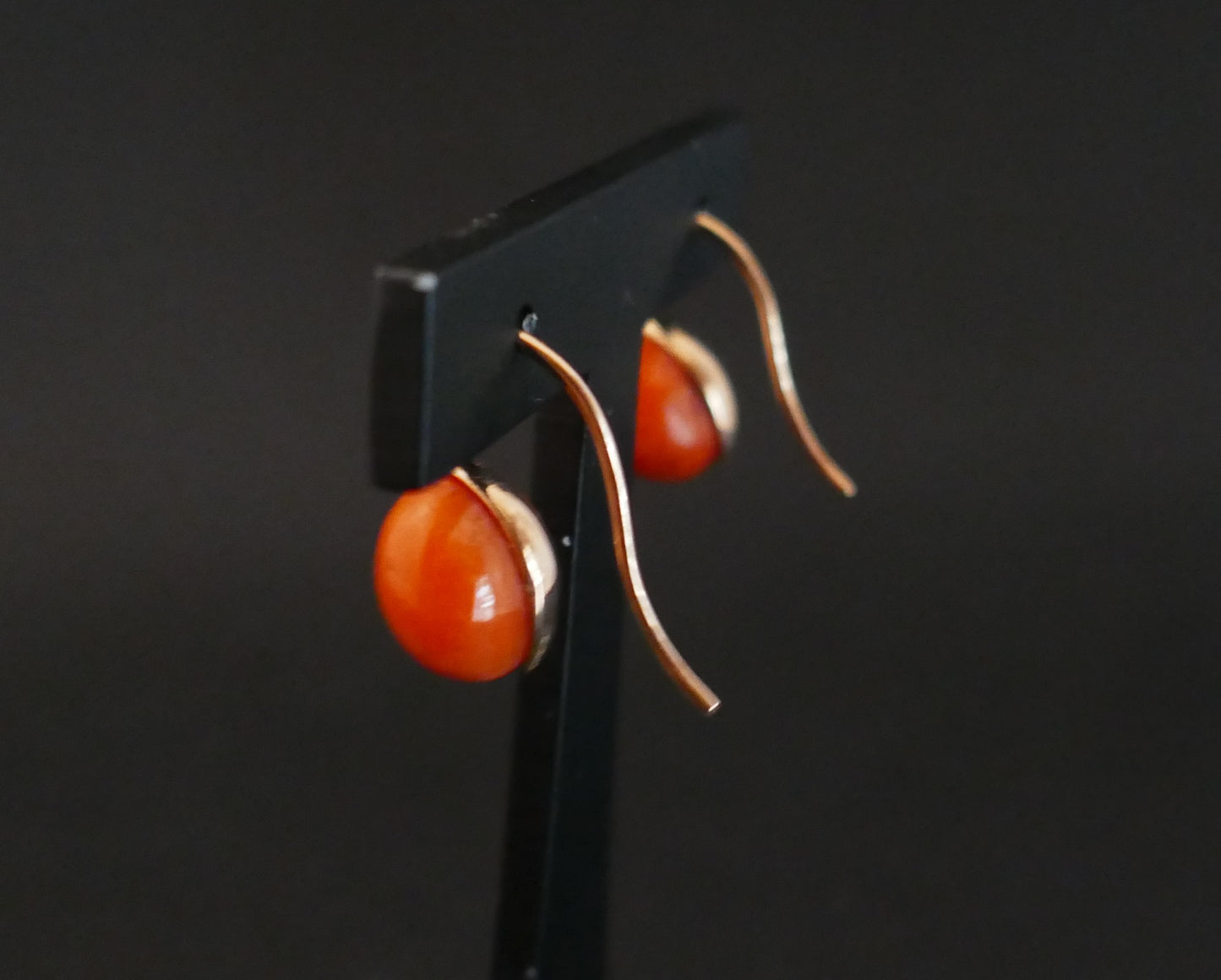 Boucles d'Oreilles Corail, Or 18 Carats