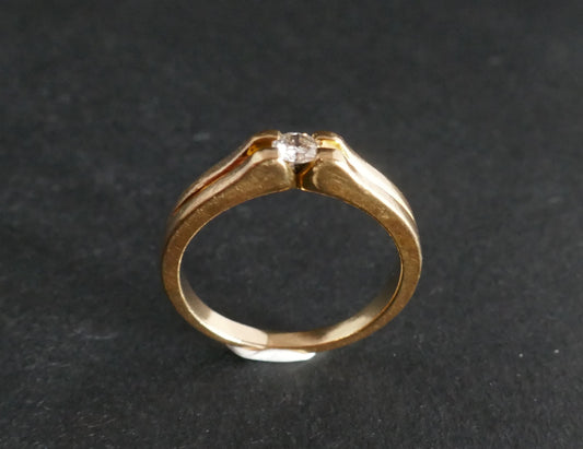 Solitaire Diamant, Or Jaune 18 Carats