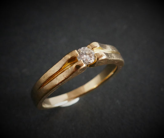 Solitaire Diamant, Or Jaune 18 Carats