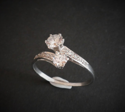 Bague Diamants 0.70 Carat, Or Blanc 18 Carats