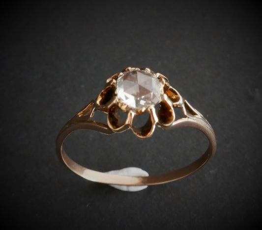 Bague Solitaire Diamant Taille Rose