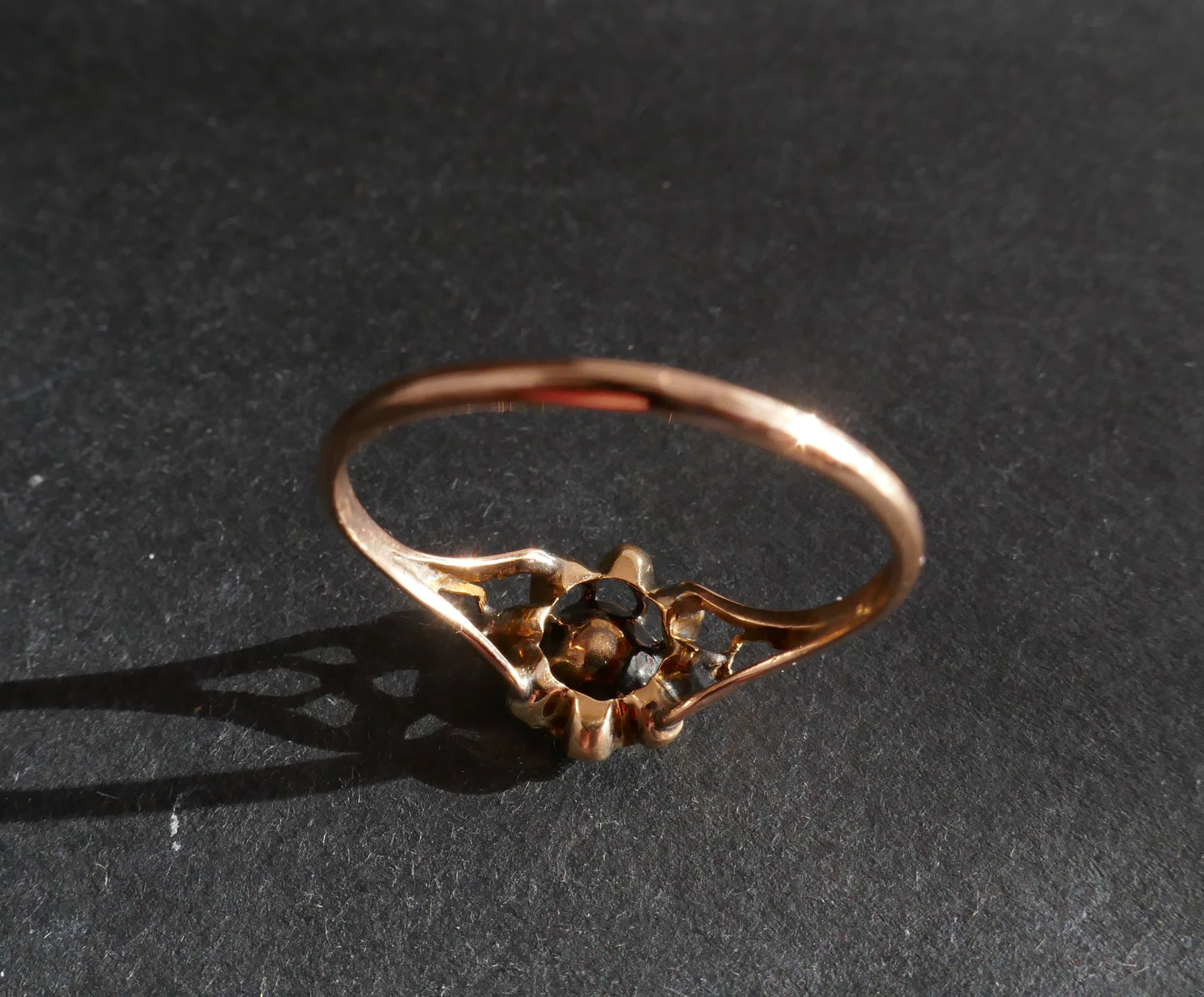 Bague Solitaire Diamant Taille Rose