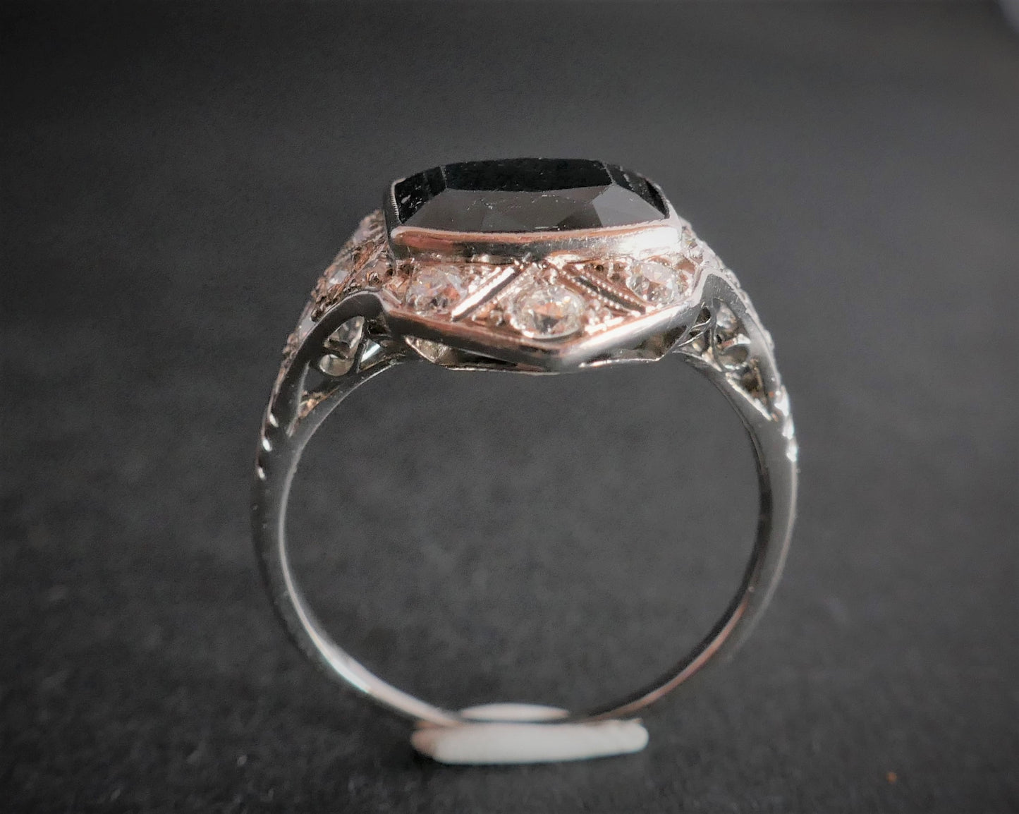 Bague Saphir et Diamants, Monture Platine