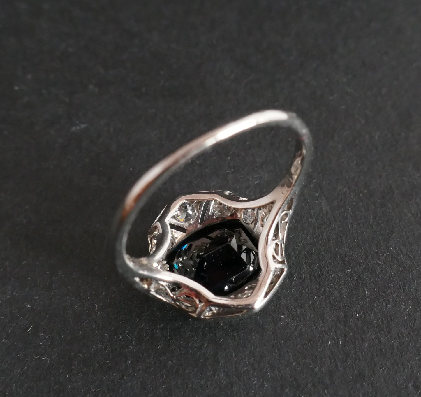 Bague Saphir et Diamants, Monture Platine