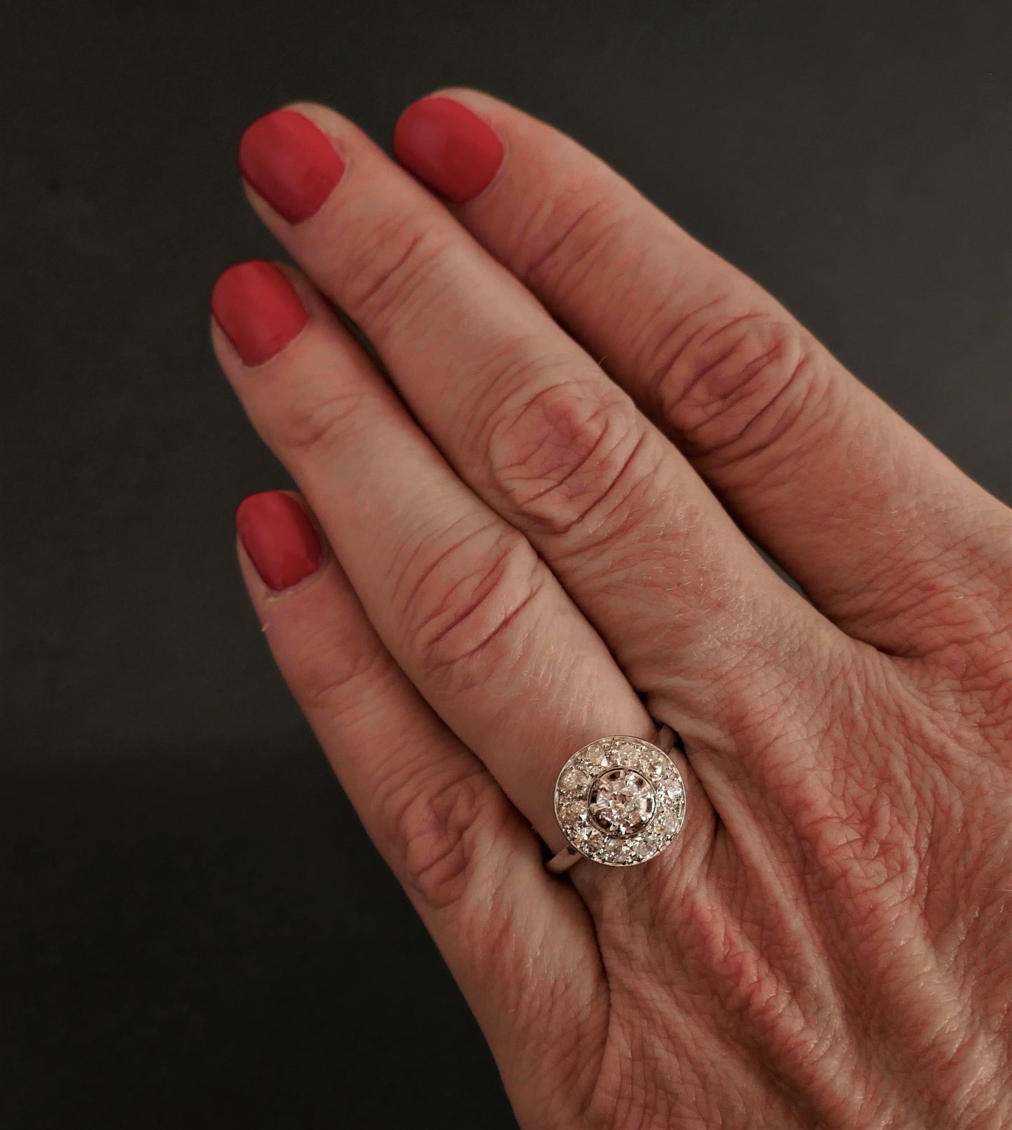 Bague Diamants, Platine. Art Déco