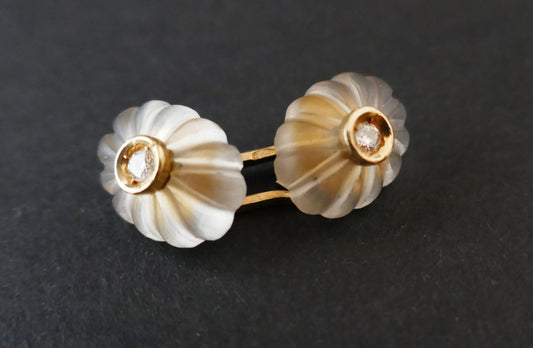 Boutons De Manchettes Cristal De Roche Et Diamants