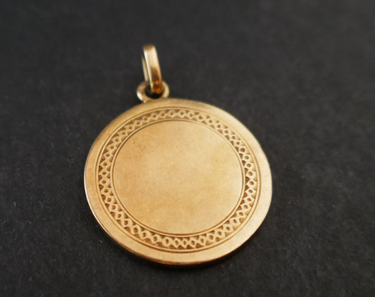 Médaille émail Brun, Or 18 Carats