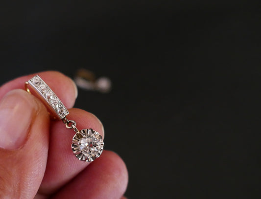 Boucles d'Oreilles Dormeuses Diamants 1,15 carats