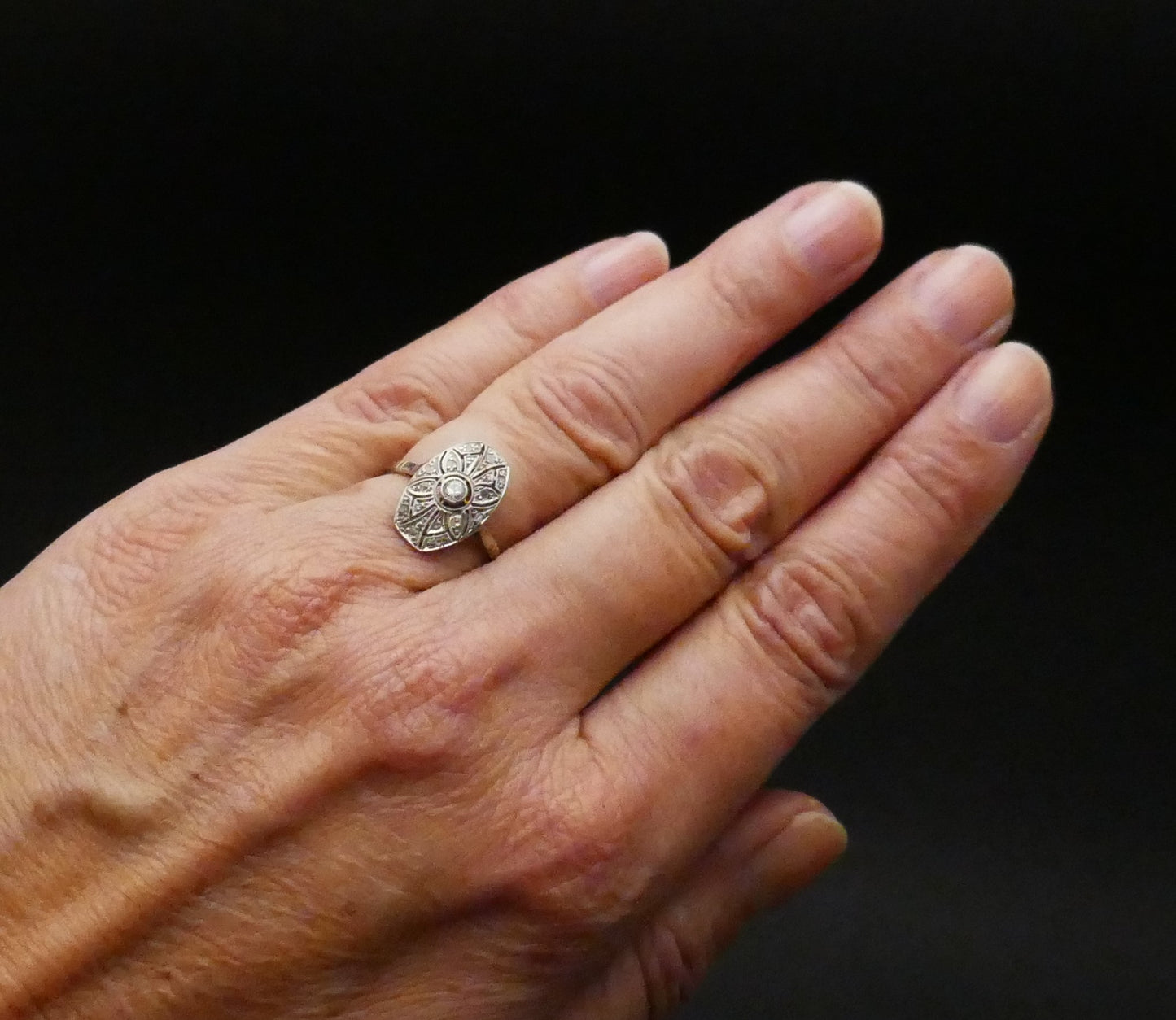 Bague Diamants, Or Blanc 18 Carats