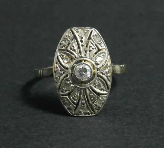 Bague Diamants, Or Blanc 18 Carats