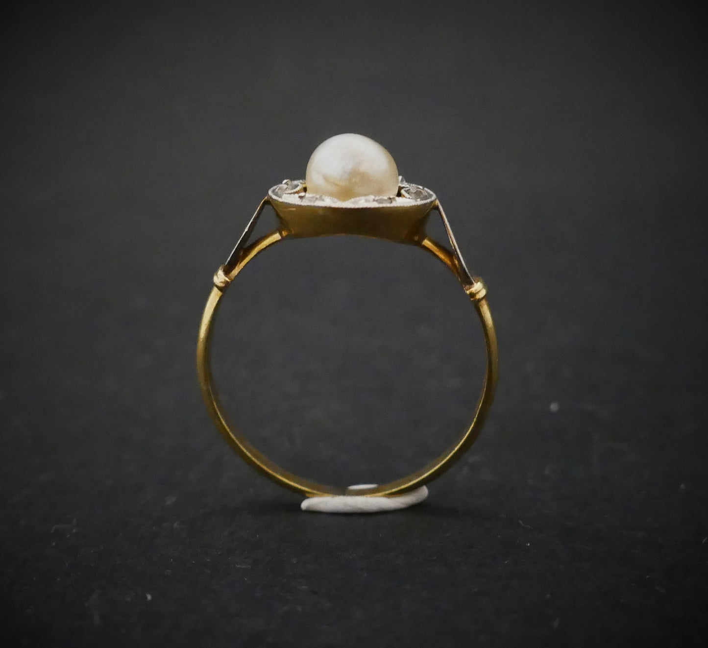 Bague Perle Et Diamants Taille Rose, Or 18k