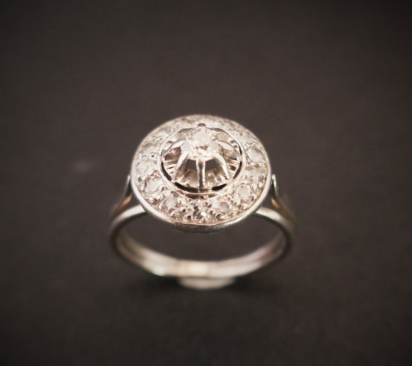 Bague Diamants, Platine et Or Blanc 18 Carats