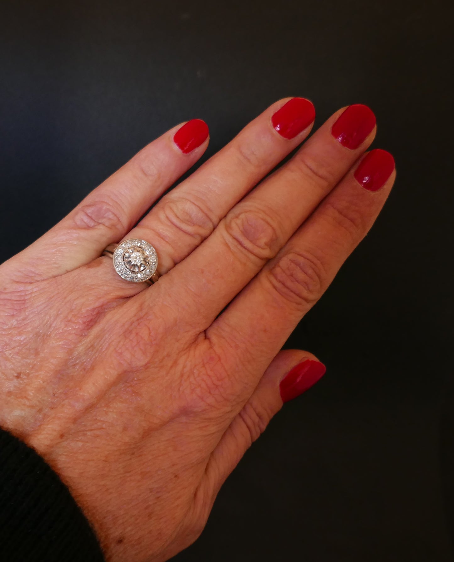 Bague Diamants, Platine et Or Blanc 18 Carats