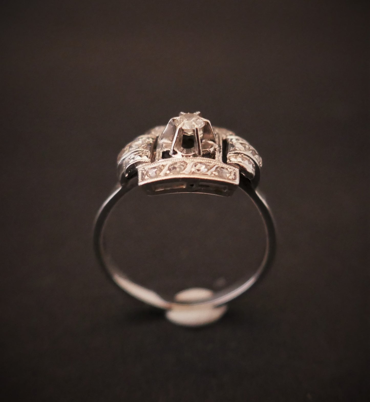 Bague Art Déco Diamants, Or Et Platine
