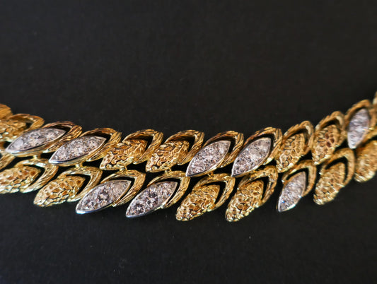 André VASSORT , Important Collier Diamants, Or Jaune Et Platine, Vers 1970