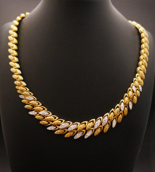 André VASSORT , Important Collier Diamants, Or Jaune Et Platine, Vers 1970