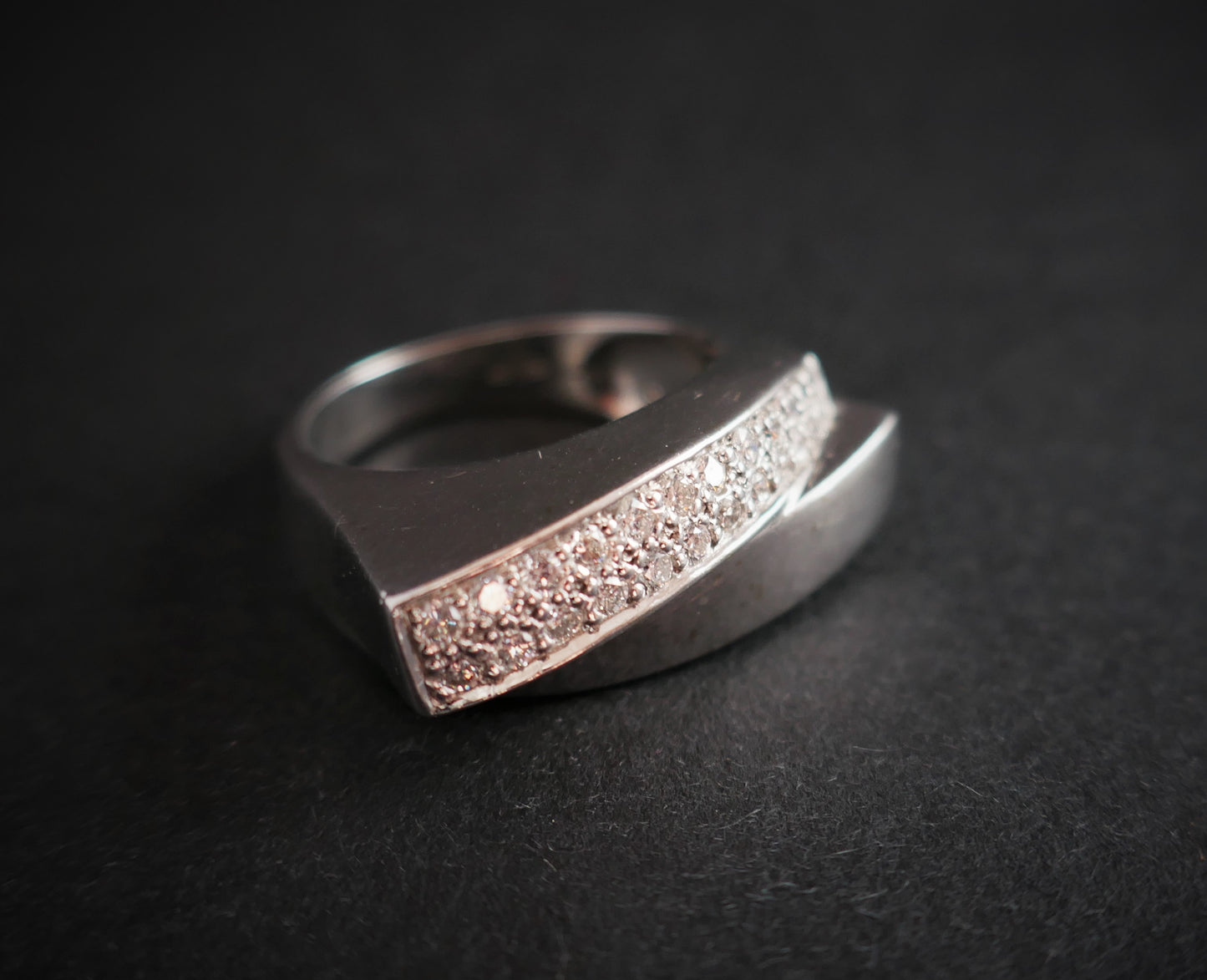Bague Diamants, Or Blanc 18 Carats