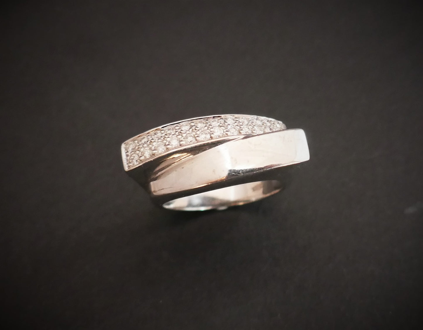 Bague Diamants, Or Blanc 18 Carats
