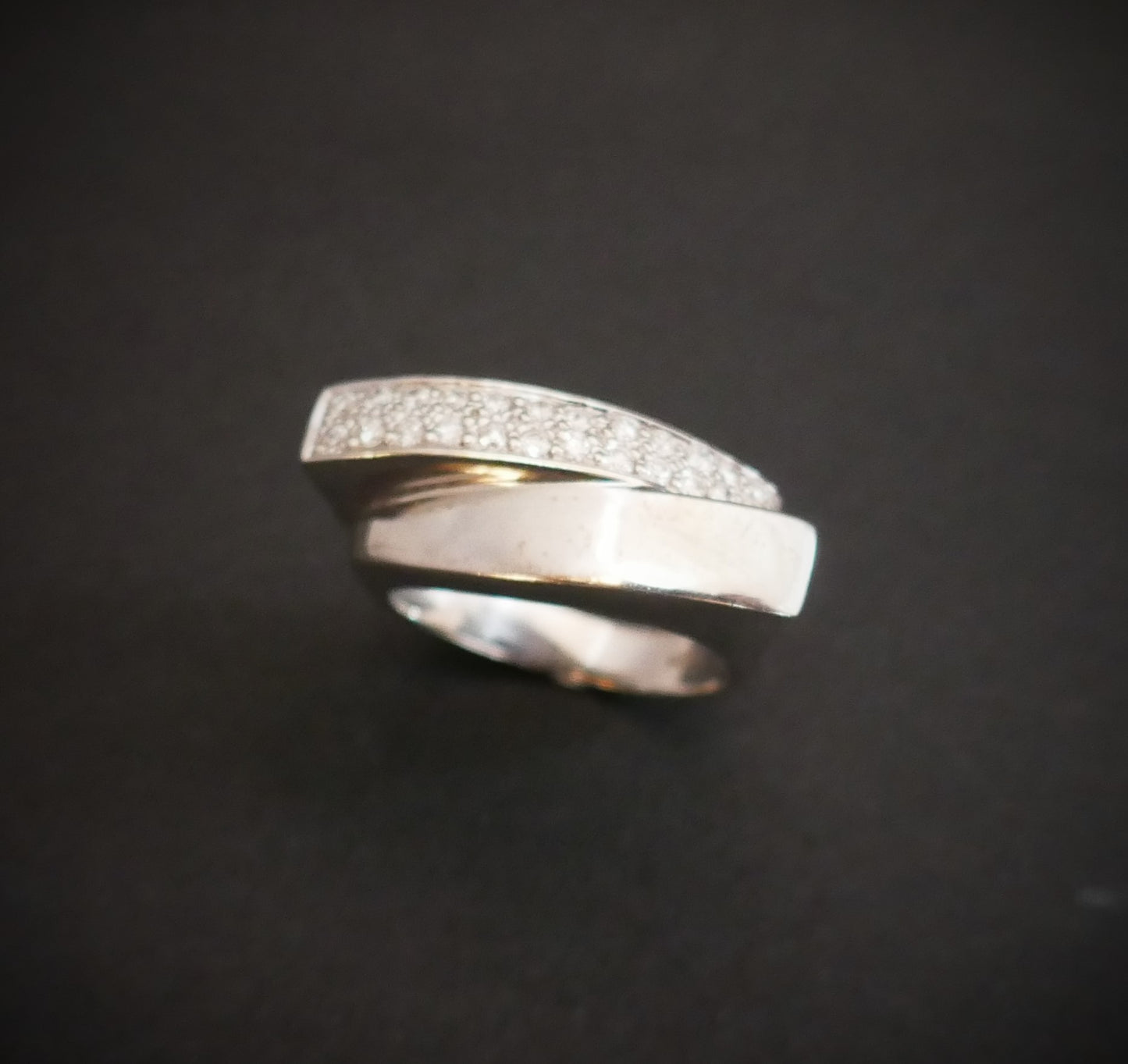 Bague Diamants, Or Blanc 18 Carats