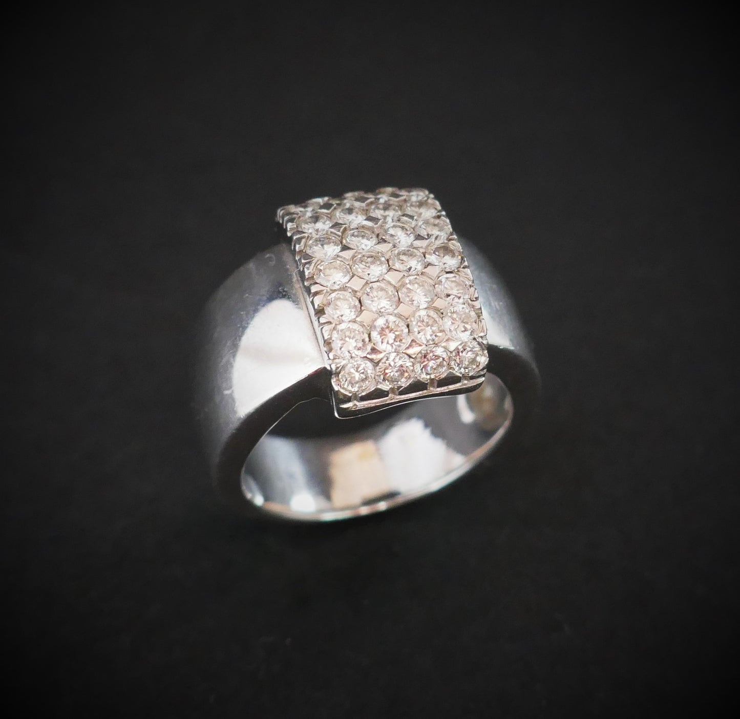 Bague Pavage Diamants 1,40 carats, Or Blanc
