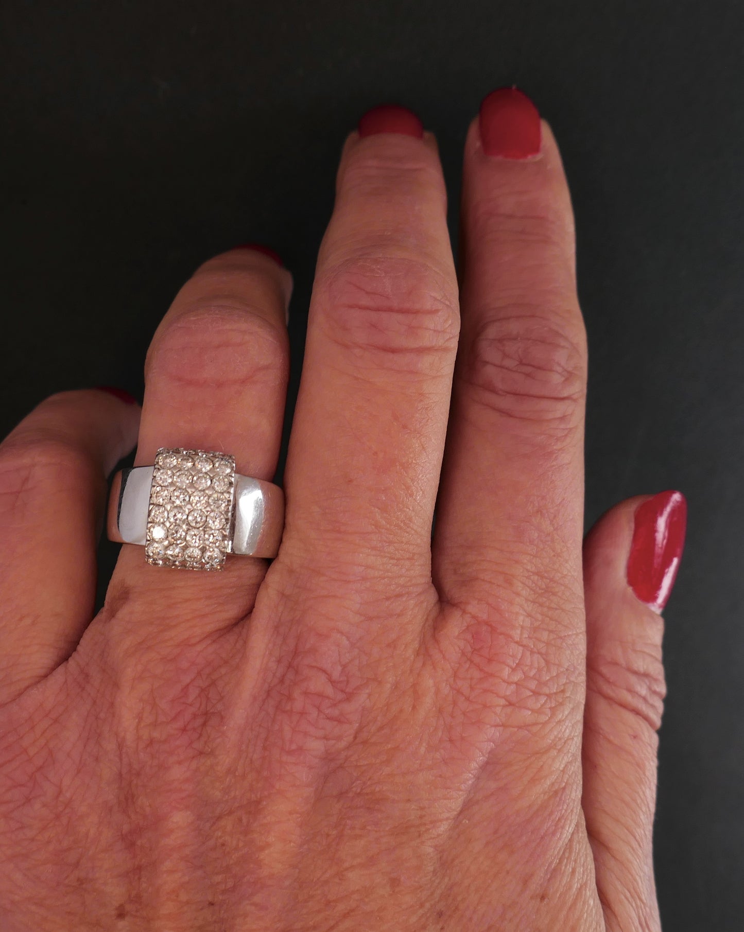 Bague Pavage Diamants 1,40 carats, Or Blanc