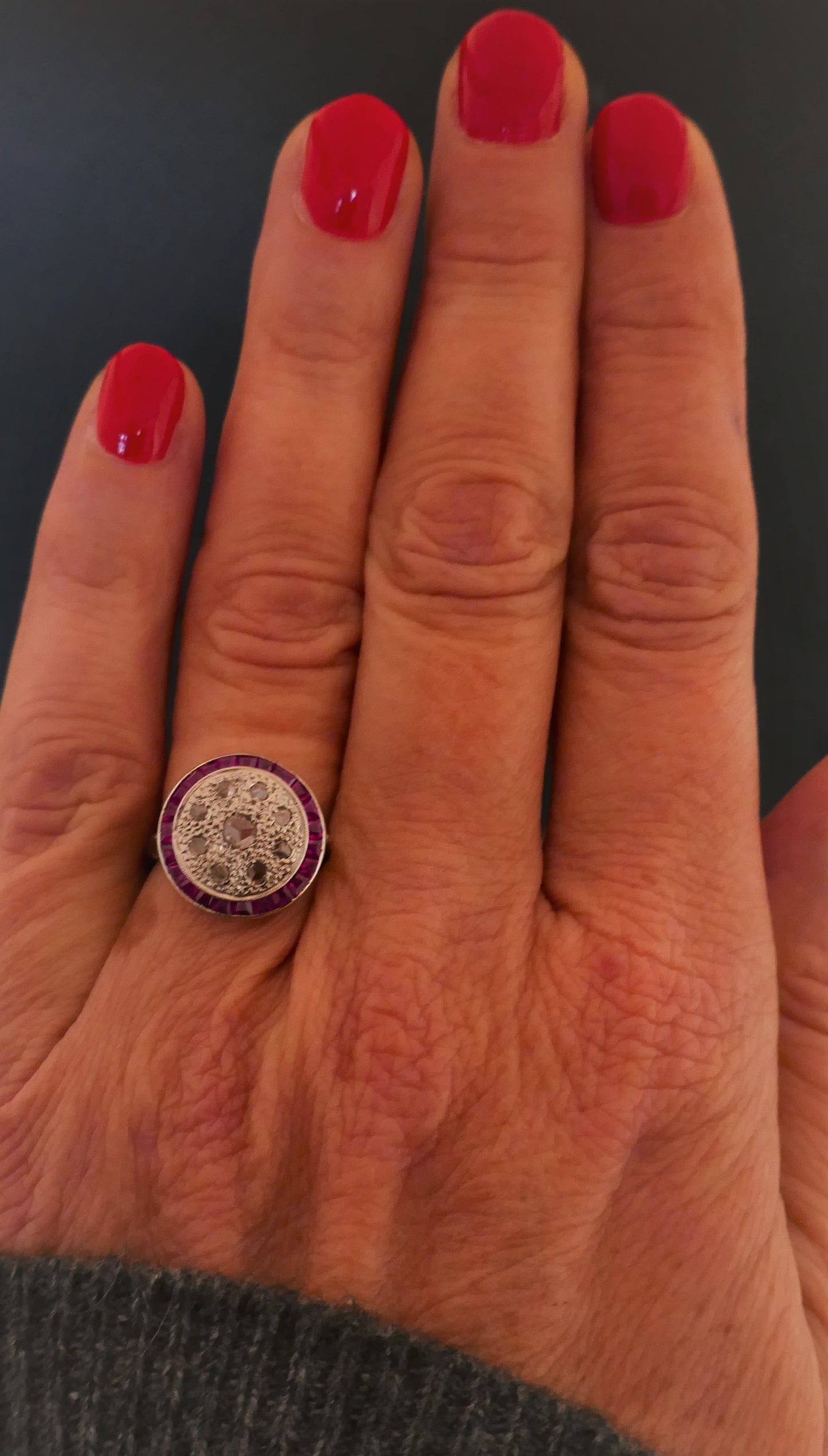 Importante Bague Art Déco Rubis Et Diamants