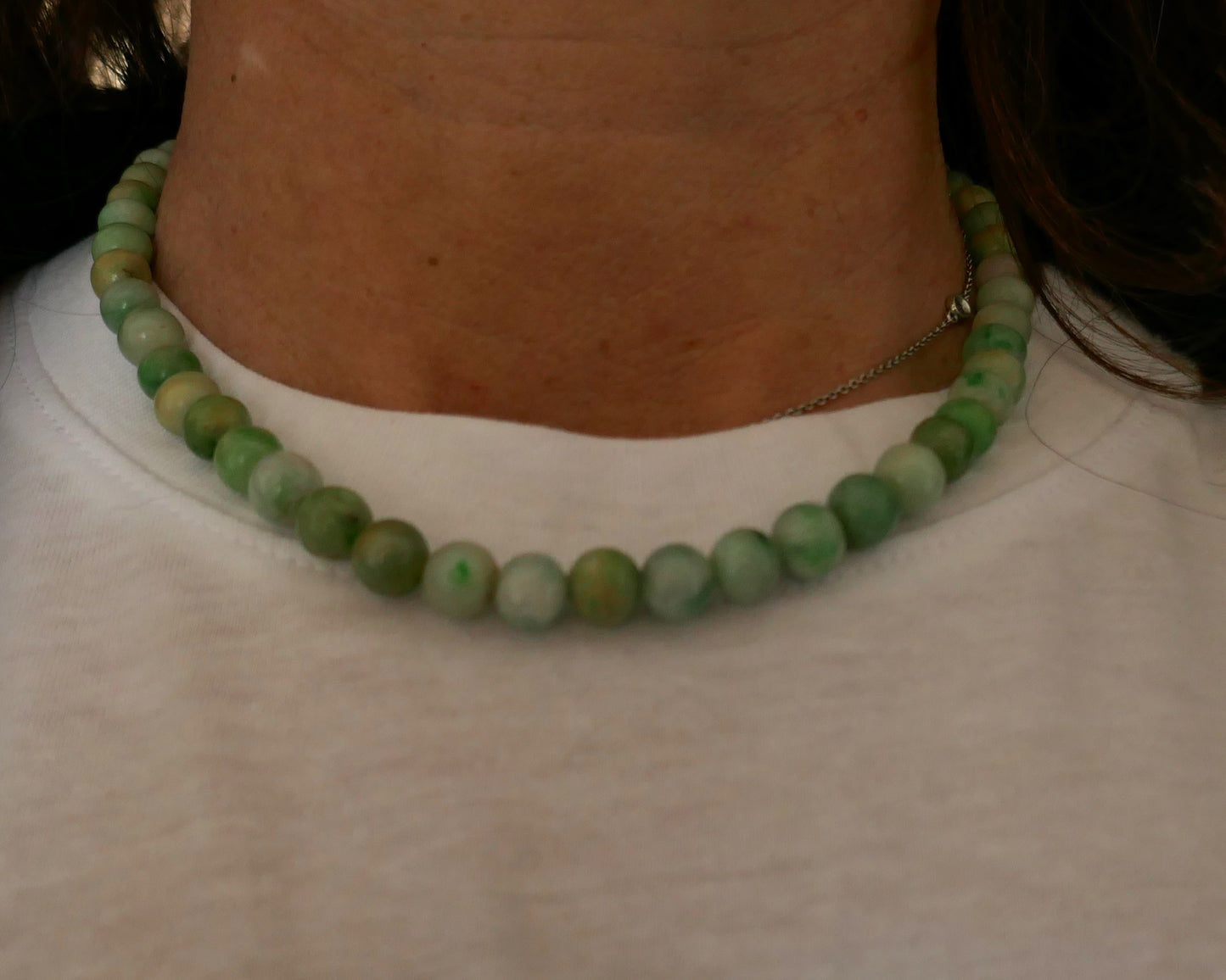 Collier De Perles De Jade jadéite A