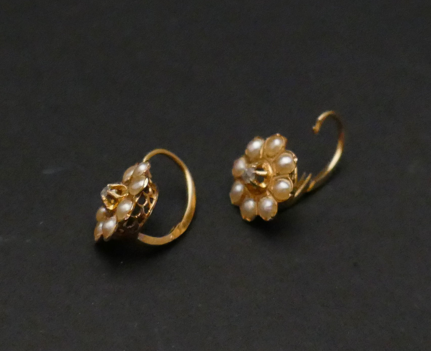 Dormeuses Anciennes Diamant Et Perles Fines