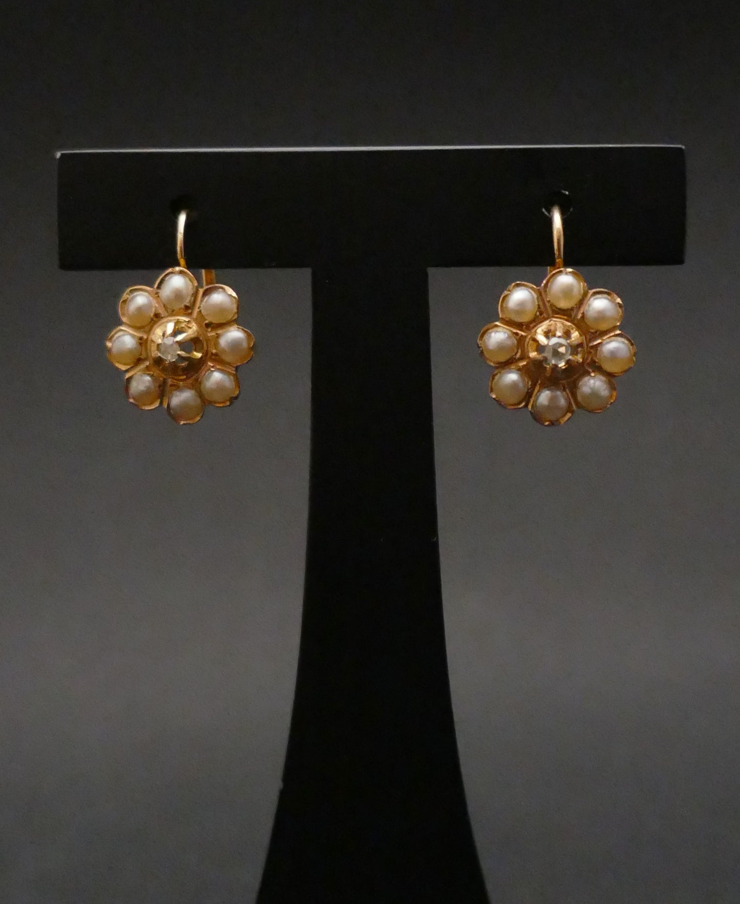 Dormeuses Anciennes Diamant Et Perles Fines