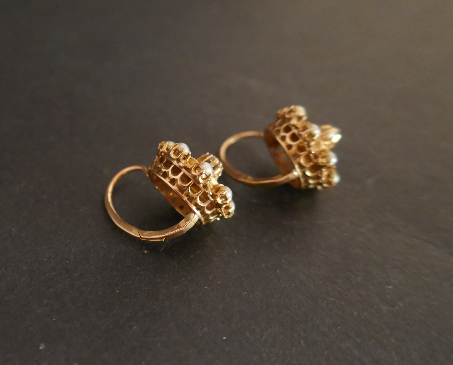 Dormeuses Anciennes Diamant Et Perles Fines