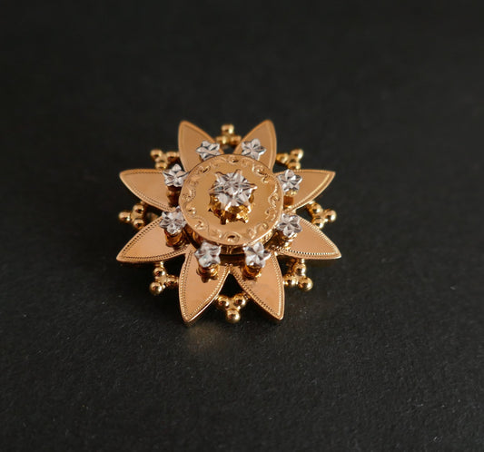 Broche Or 2 Tons 18 Carats, Poinçon Ancien Tête De Cheval