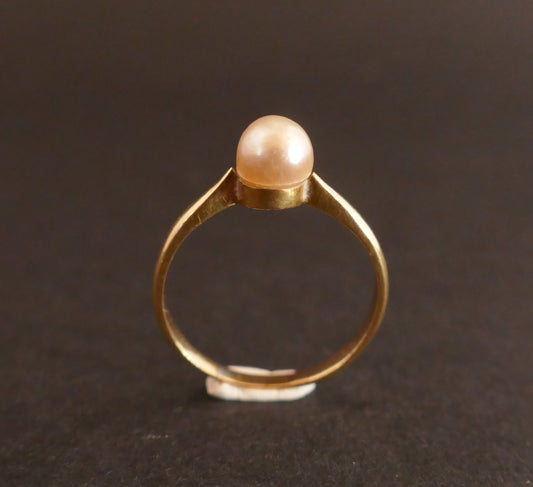 Bague Sertie d'Une Perle De Culture, Or 18k