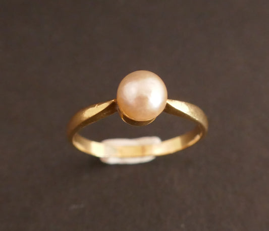 Bague Sertie d'Une Perle De Culture, Or 18k