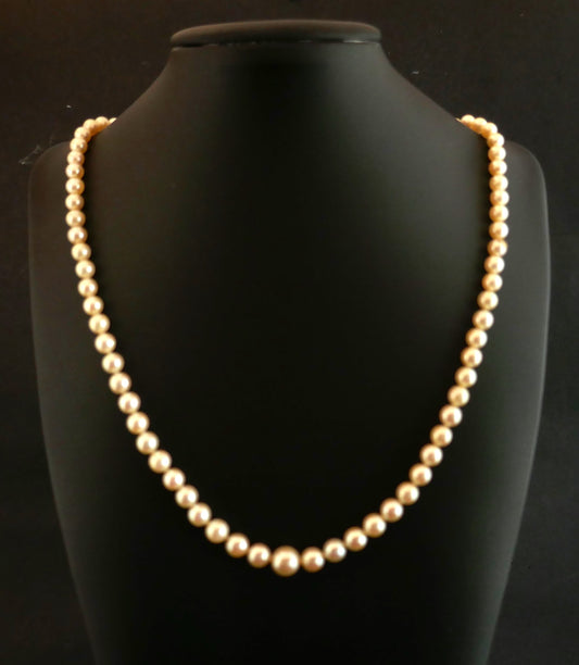 Collier De Perles De Culture En Chute, Fermoir Or