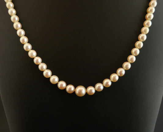 Collier De Perles De Culture En Chute, Fermoir Or