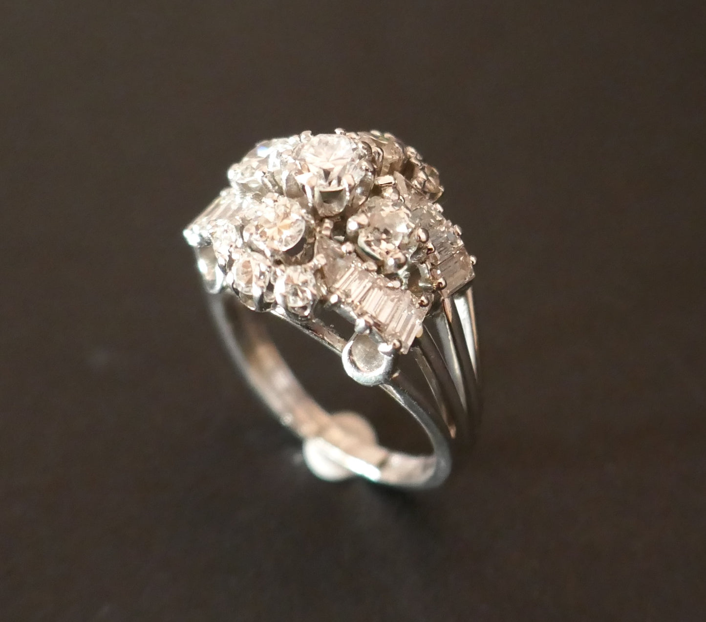 Bague Fleur Platine Diamants