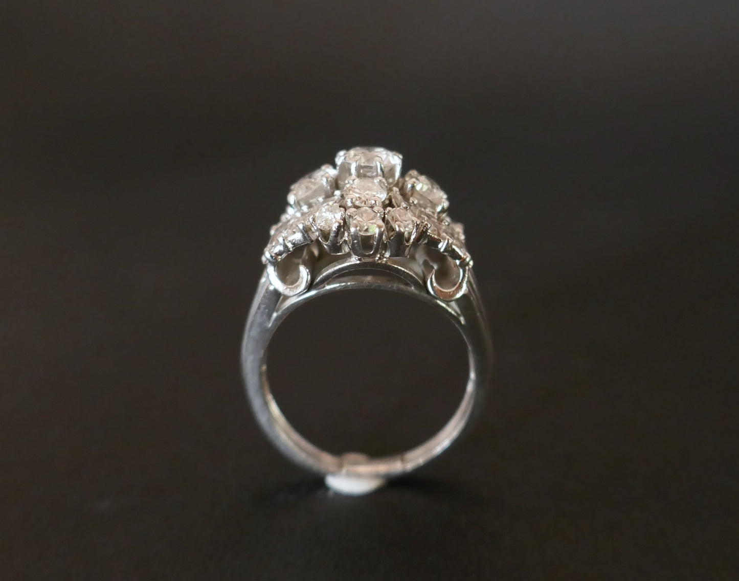 Bague Fleur Platine Diamants