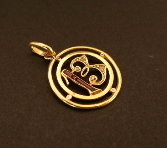 Médaille Porte Bonheur, Diamants Et Rubis