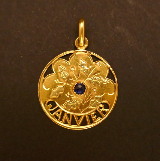 Rare Médaille Janvier En Or 18 Carats