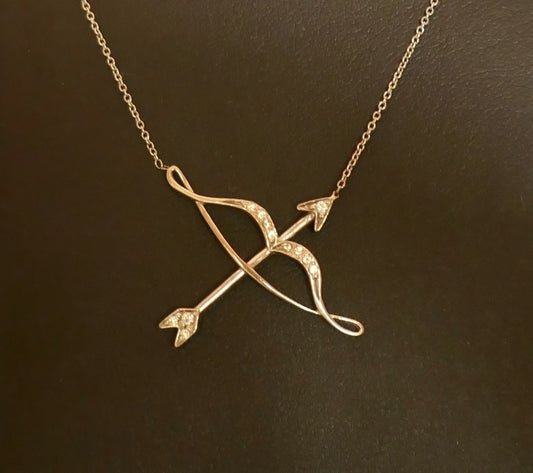 Collier Pendentif Diamants, Or Blanc 18 Carats