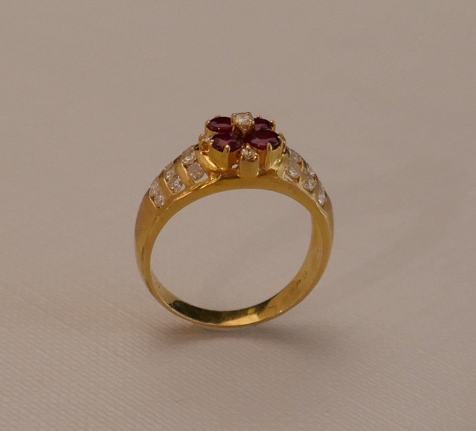 Bague Rubis Et Diamants