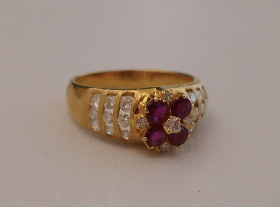 Bague Rubis Et Diamants