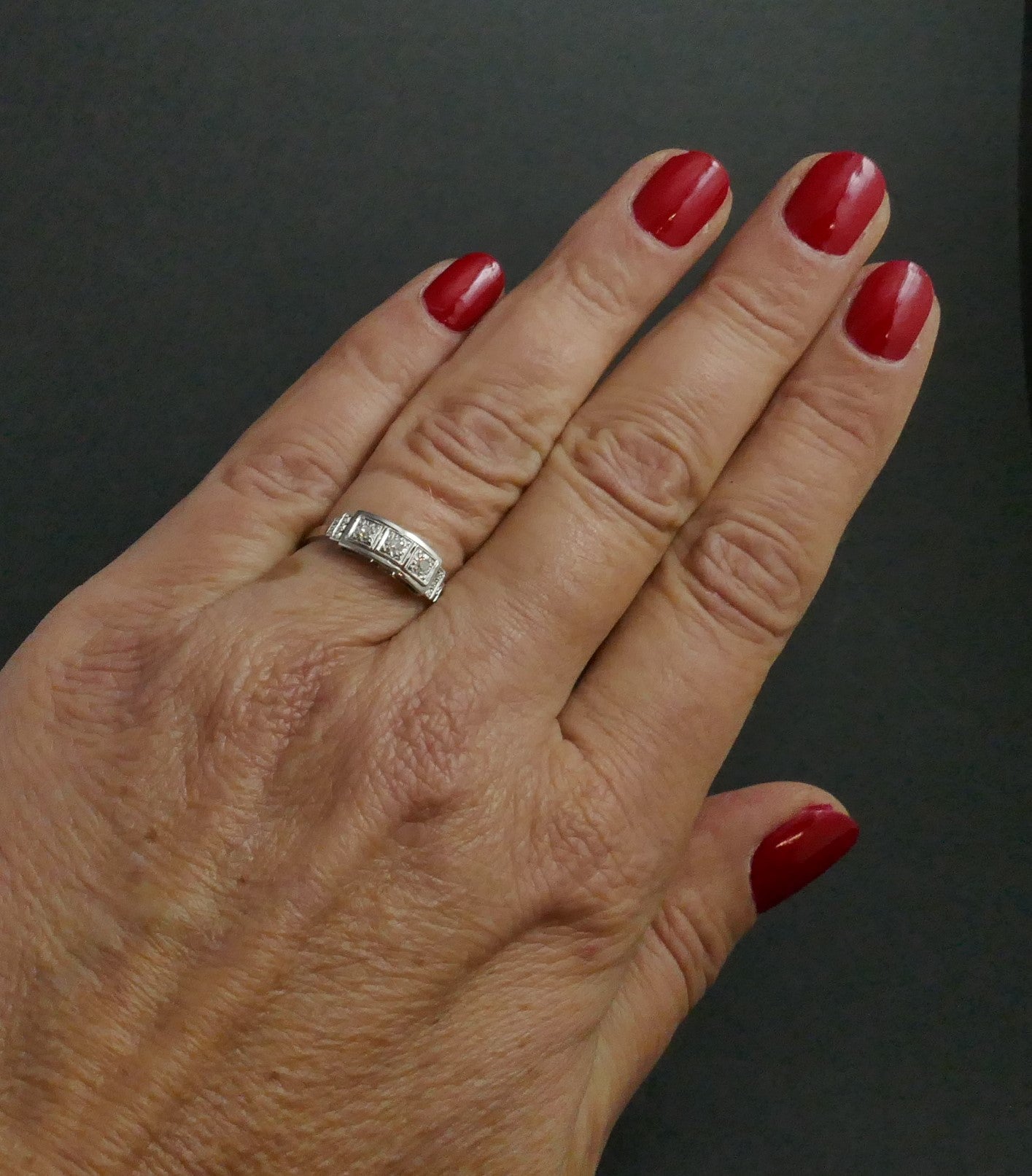 Bague Art Déco Diamants, Or Blanc Et Platine