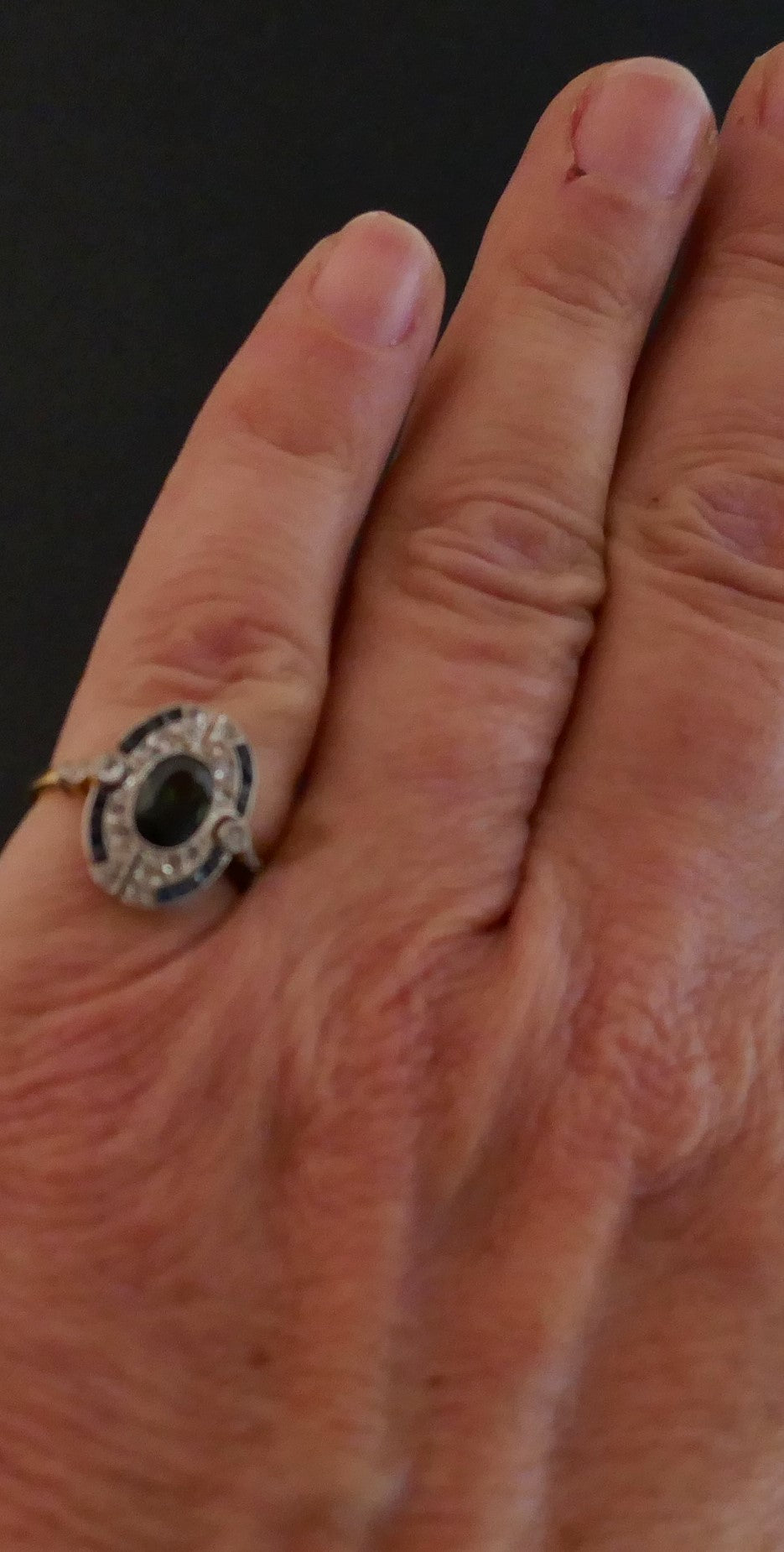 Bague Art Déco Saphirs Et Diamants