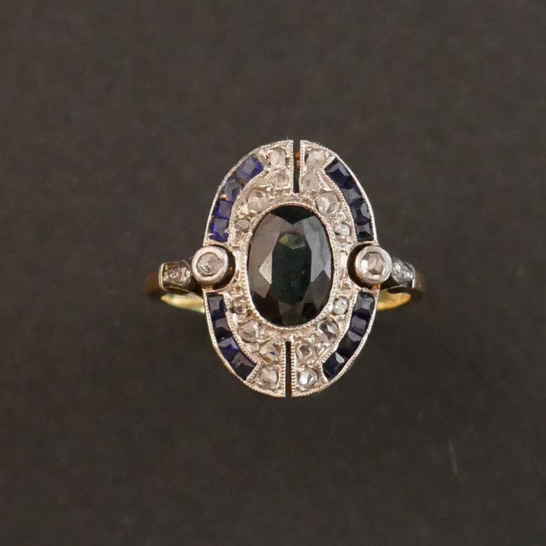 Bague Art Déco Saphirs Et Diamants